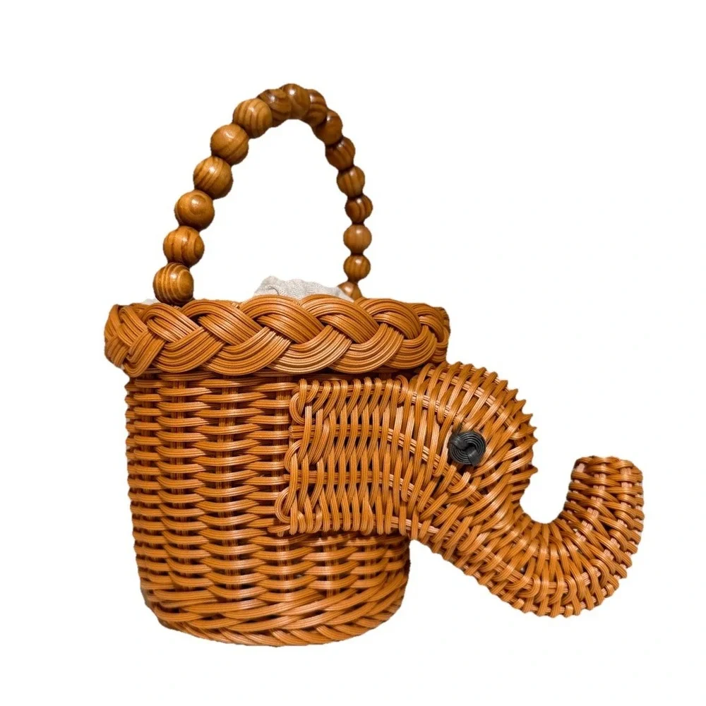 Tommy Bahama Elephant Wicker Rattan Crossbody‎ Handbag Purse NWT